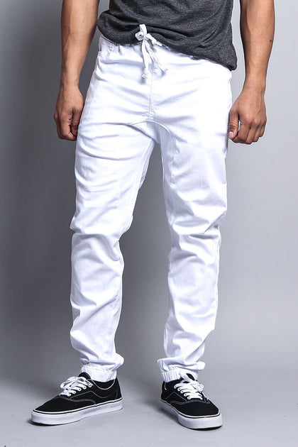 Men's Jogger Twill Pants (White) – G-Style USA