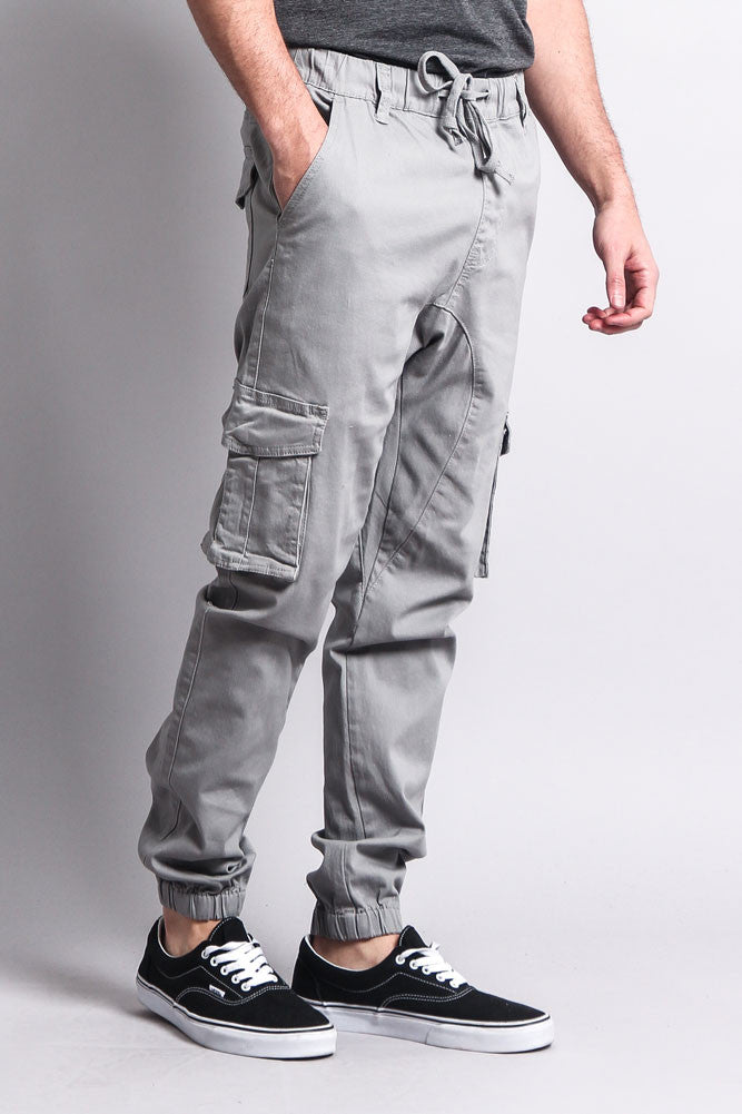 Victorious Men's Jogger Twill Cargo Pants - Drop Crotch, Tapered Leg, Elastic Cuffs, Black, Medium - View #11