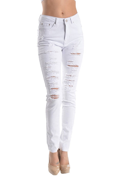 High Rise Destroyed Skinny Fit Jeans RJH113 - GStyleUSA.com – G-Style USA