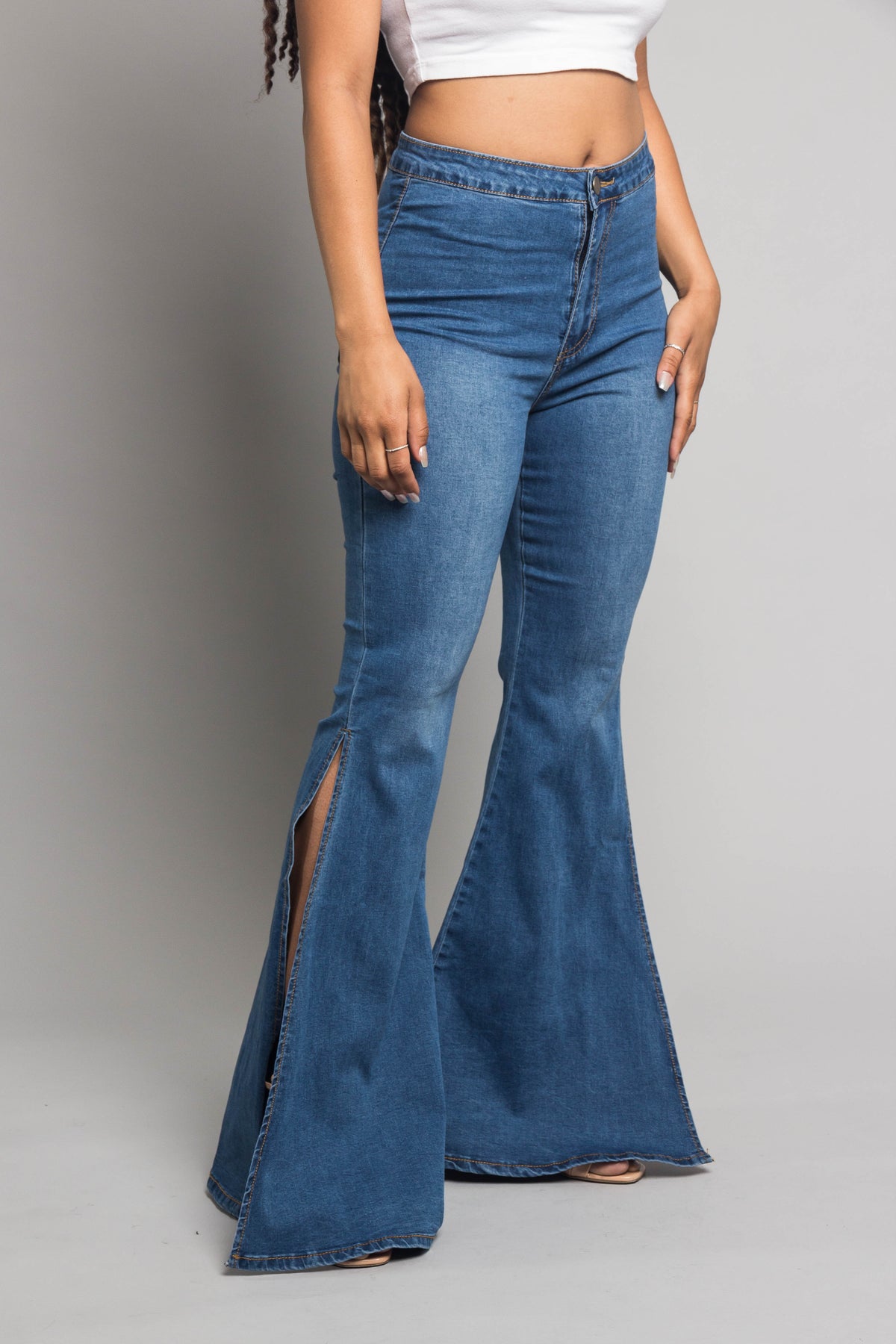 Bell Bottom Slit Jeans – G-Style USA