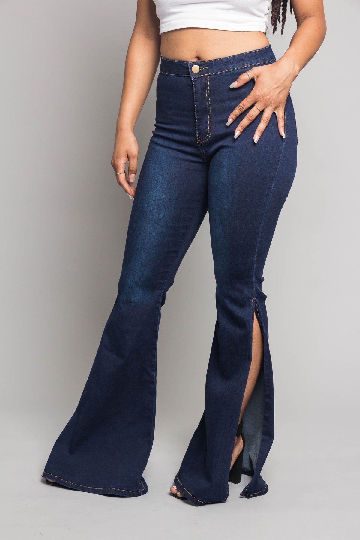 Bell Bottom Slit Jeans – G-Style USA