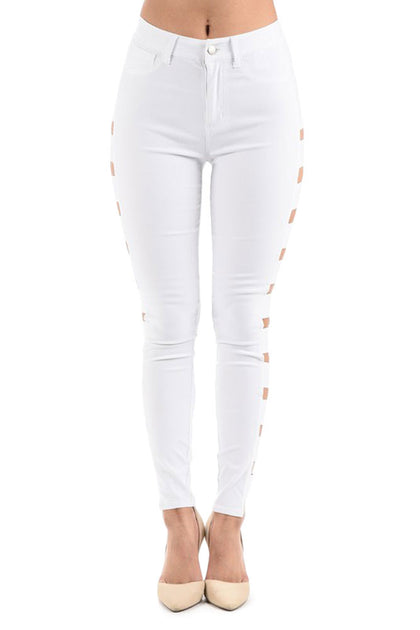 High Waisted Super Stretch Side Cut Out Skinny Pants – G-Style USA