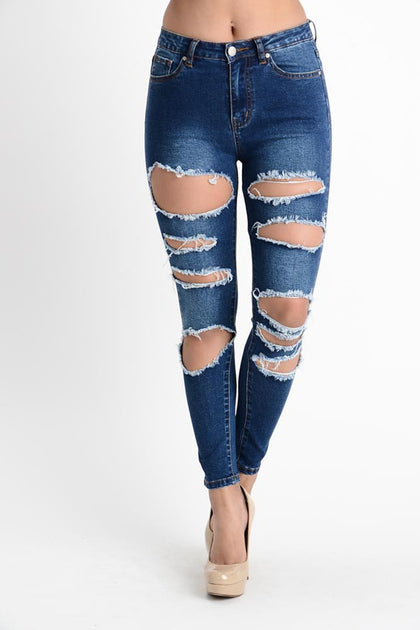 High Waisted Destroyed Skinny Jeans – G-Style USA