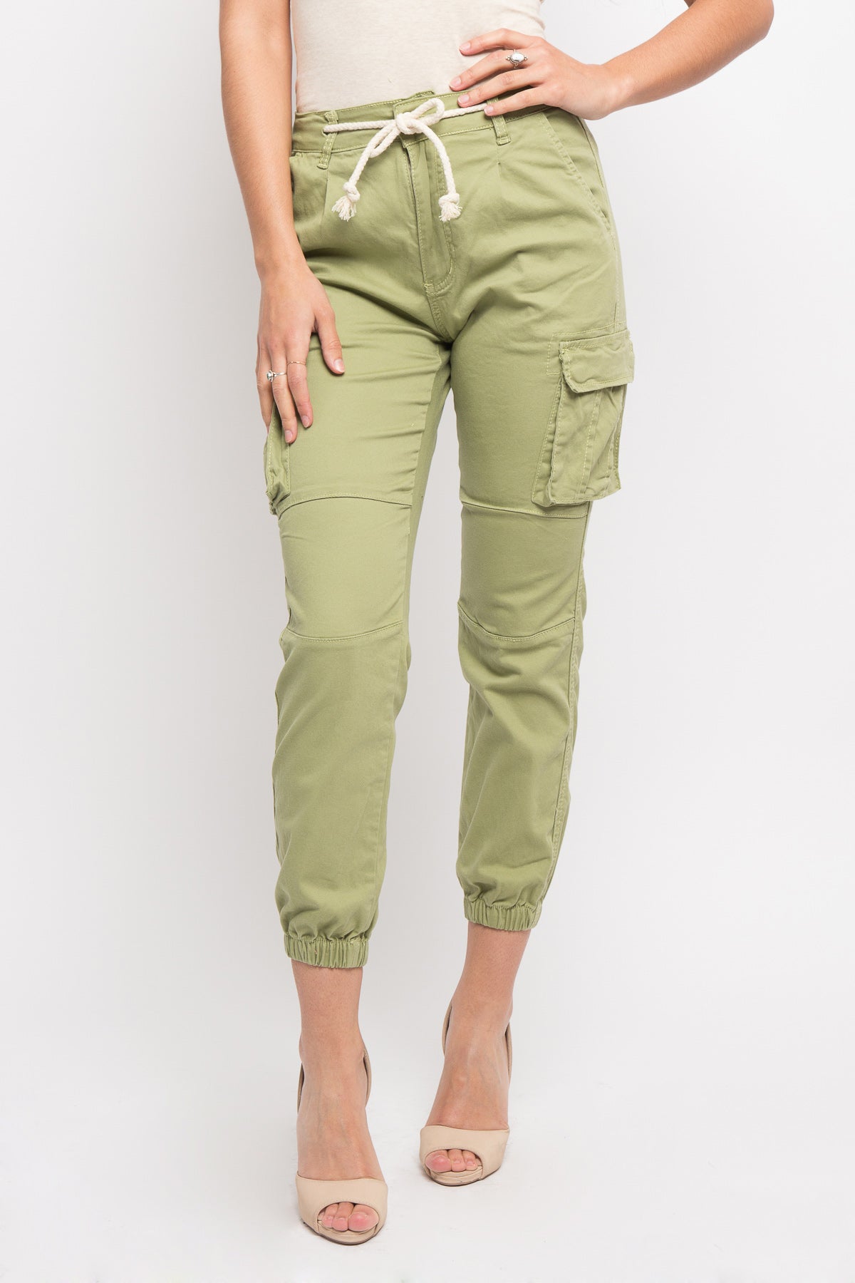 Women's Essential Basic Cropped Colored Cargo Joggers – G-Style USA