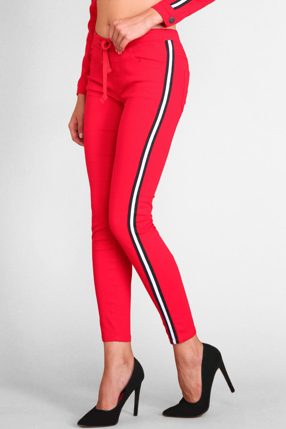 Women's Destroyed Side Striped Band Joggers – G-Style USA