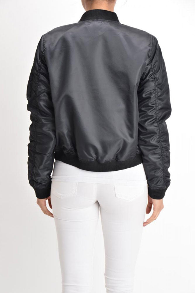 Women's Patched Flight Bomber Jacket – G-Style USA