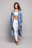 Super Long Distressed Denim Jean Jacket