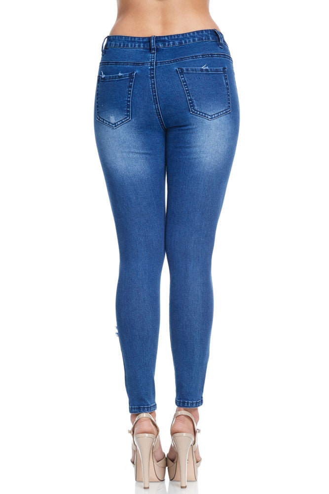 Low-Rise Destroyed Skinny Jeans – G-Style USA