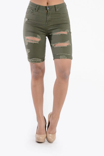 Women's Destroyed Skinny Shorts RSS394 - GStyleUSA.com – G-Style USA