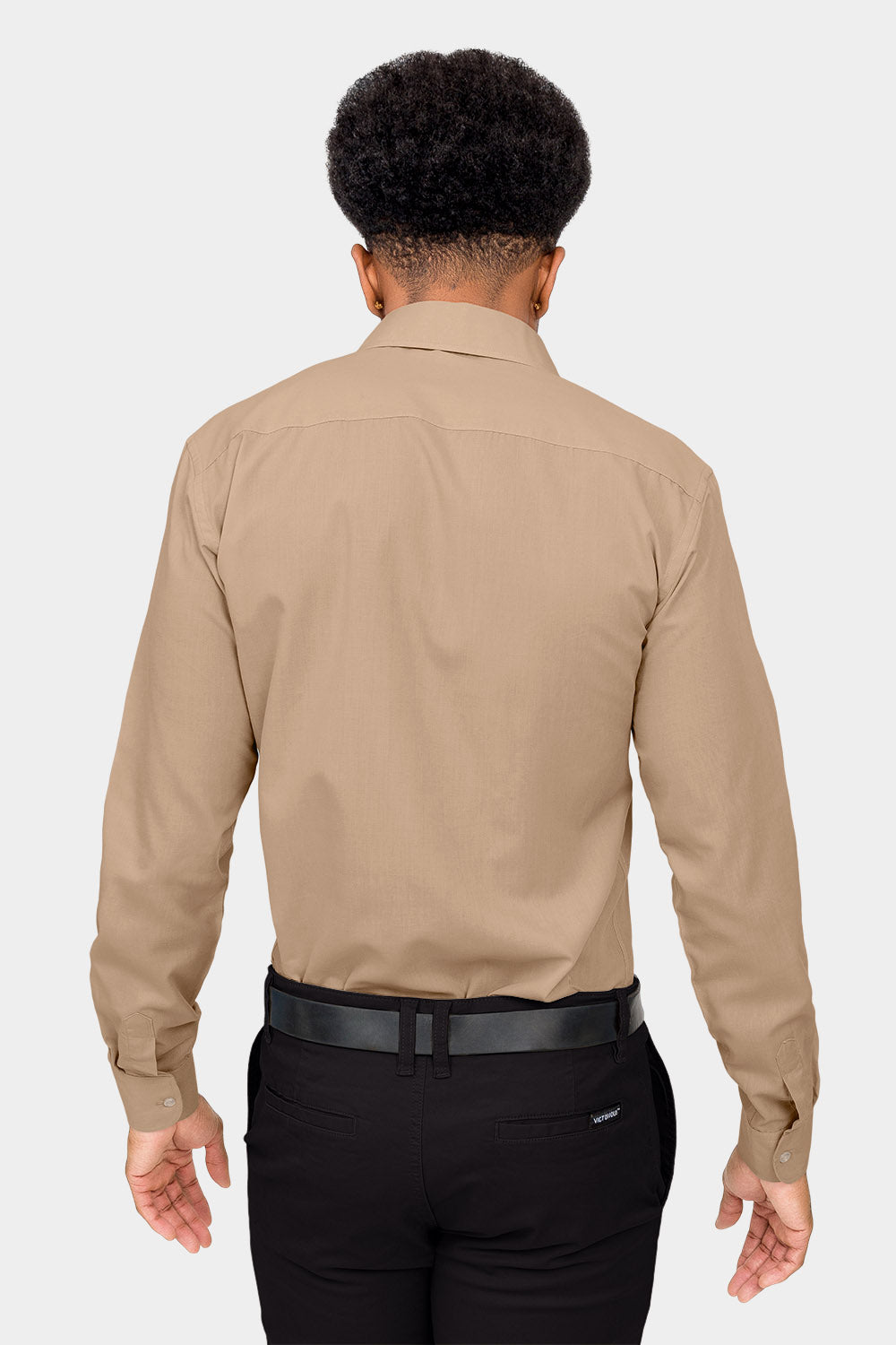 Men's Slim Fit Solid Color Dress Shirt (Beige), Beige / Large/16-16.5 Neck/32-33 Sleeve Men's Slim Fit Solid Color Dress Shirt (Beige), Beige / Large/16-16.5 Neck/32-33 Sleeve