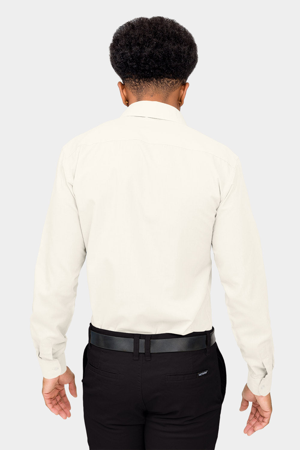 Men's Slim Fit Solid Color Dress Shirt (Ivory), Ivory / X-Large/17-17.5 Neck/36-37 Sleeve Men's Slim Fit Solid Color Dress Shirt (Ivory), Ivory / X-Large/17-17.5 Neck/36-37 Sleeve