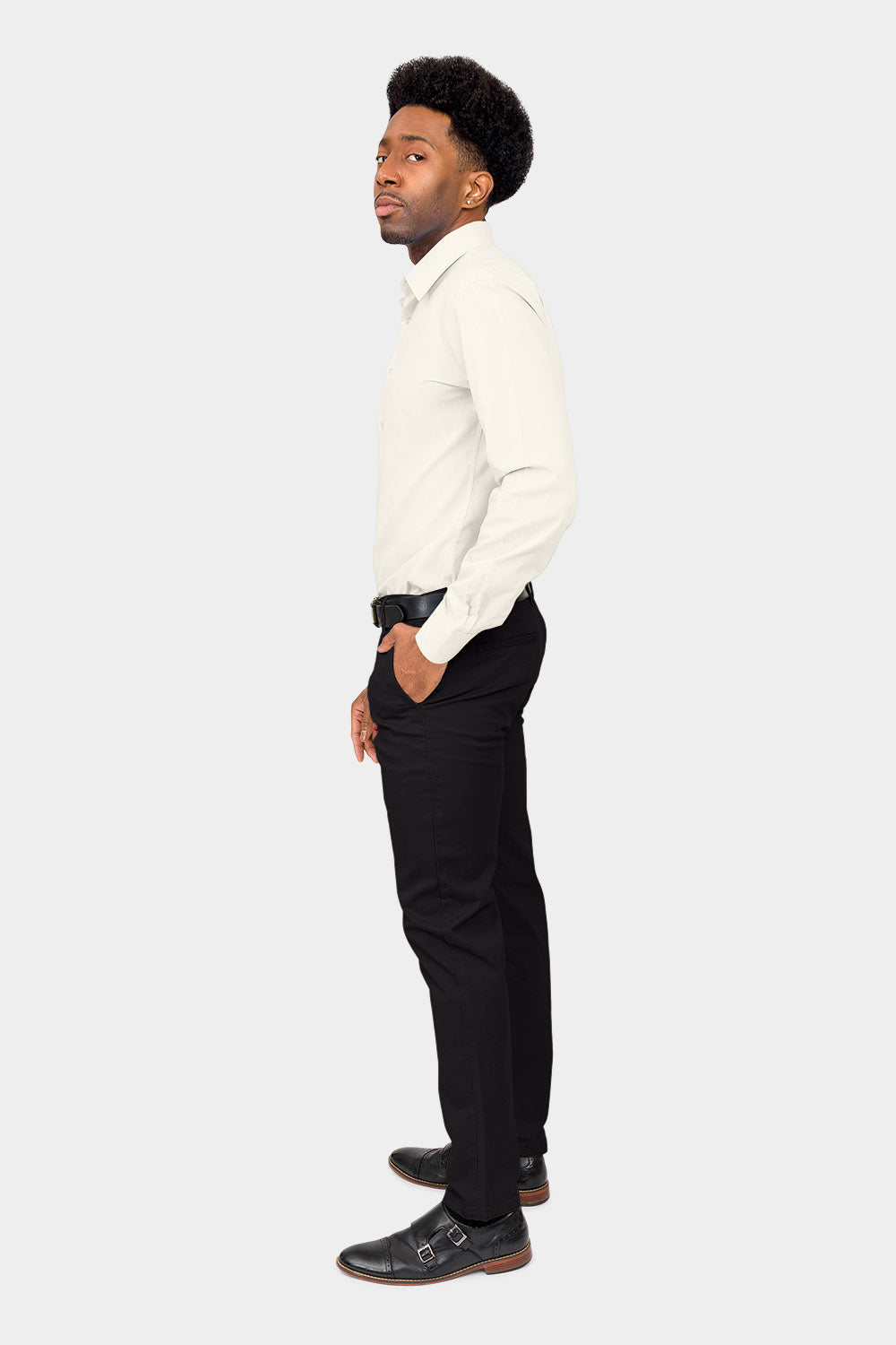 Men's Slim Fit Solid Color Dress Shirt (Ivory), Ivory / X-Large/17-17.5 Neck/36-37 Sleeve Men's Slim Fit Solid Color Dress Shirt (Ivory), Ivory / X-Large/17-17.5 Neck/36-37 Sleeve