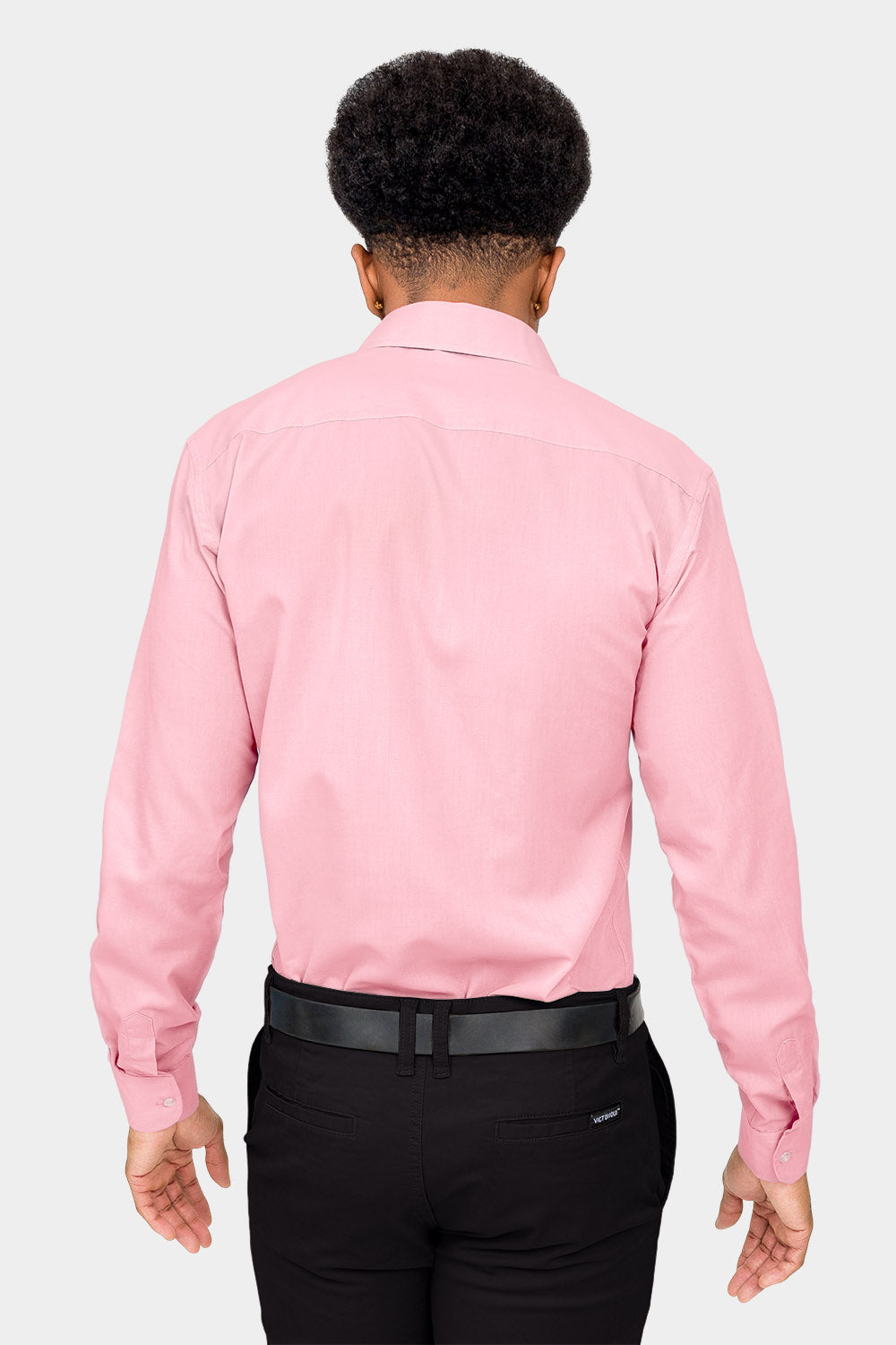 Mens Slim Fit Solid Color Dress Shirt Pink G Style Usa