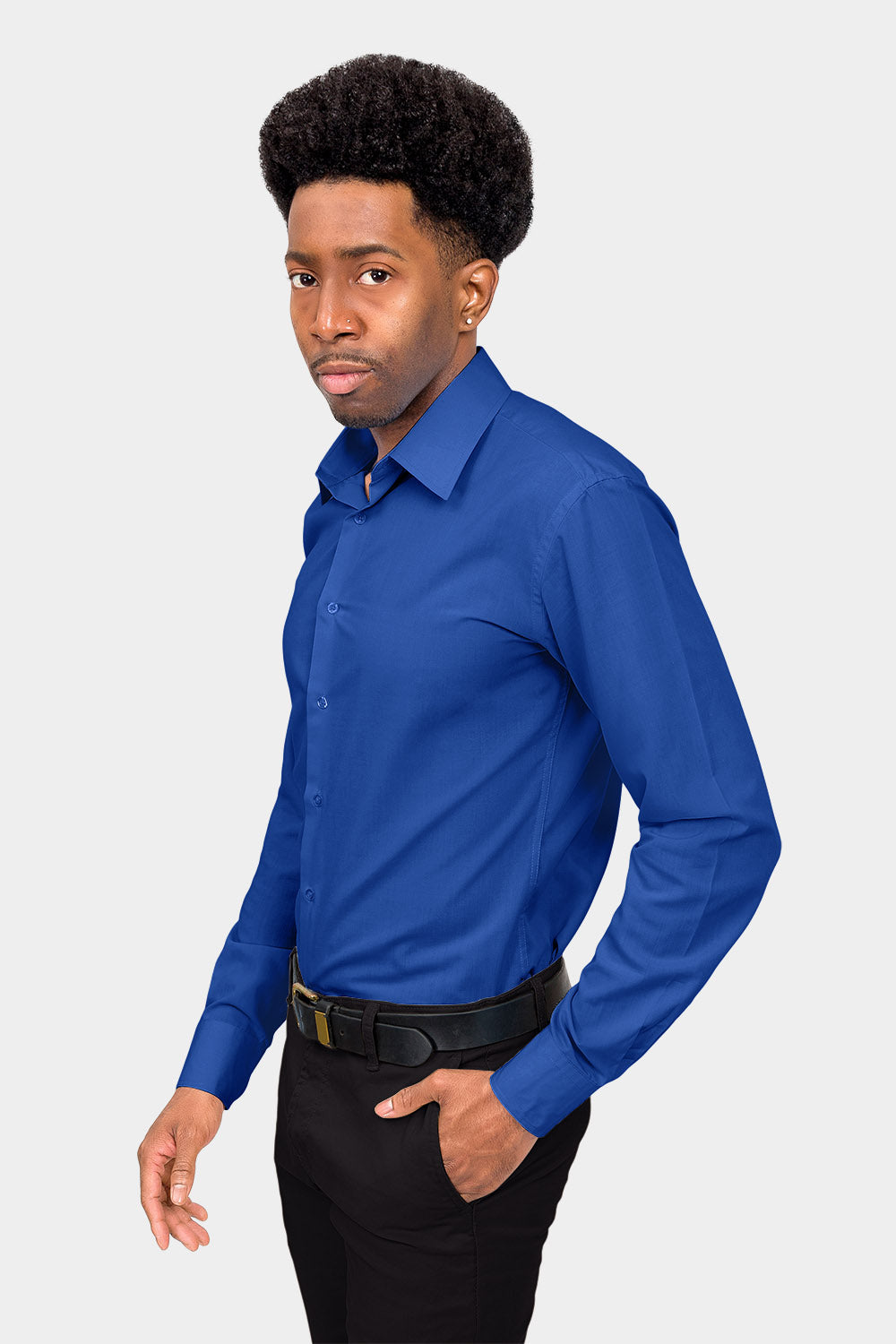 Men's Slim Fit Solid Color Dress Shirt (Royal Blue) Royal Blue / Small/14-14.5 Neck/32-33 Sleeve Men's Slim Fit Solid Color Dress Shirt (Royal Blue) Royal Blue / Small/14-14.5 Neck/32-33 Sleeve