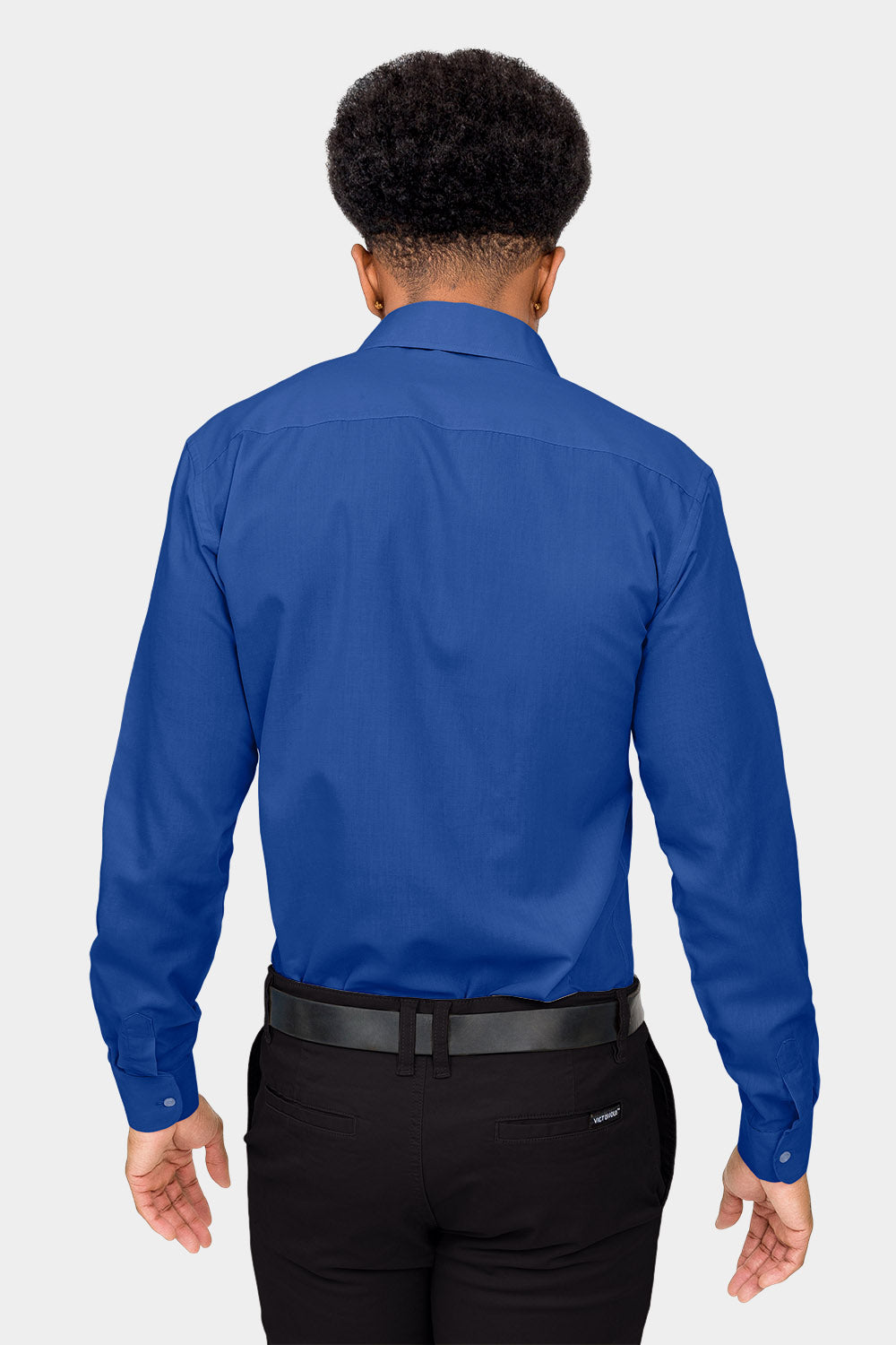 Men's Slim Fit Solid Color Dress Shirt (Royal Blue) Royal Blue / Small/14-14.5 Neck/32-33 Sleeve