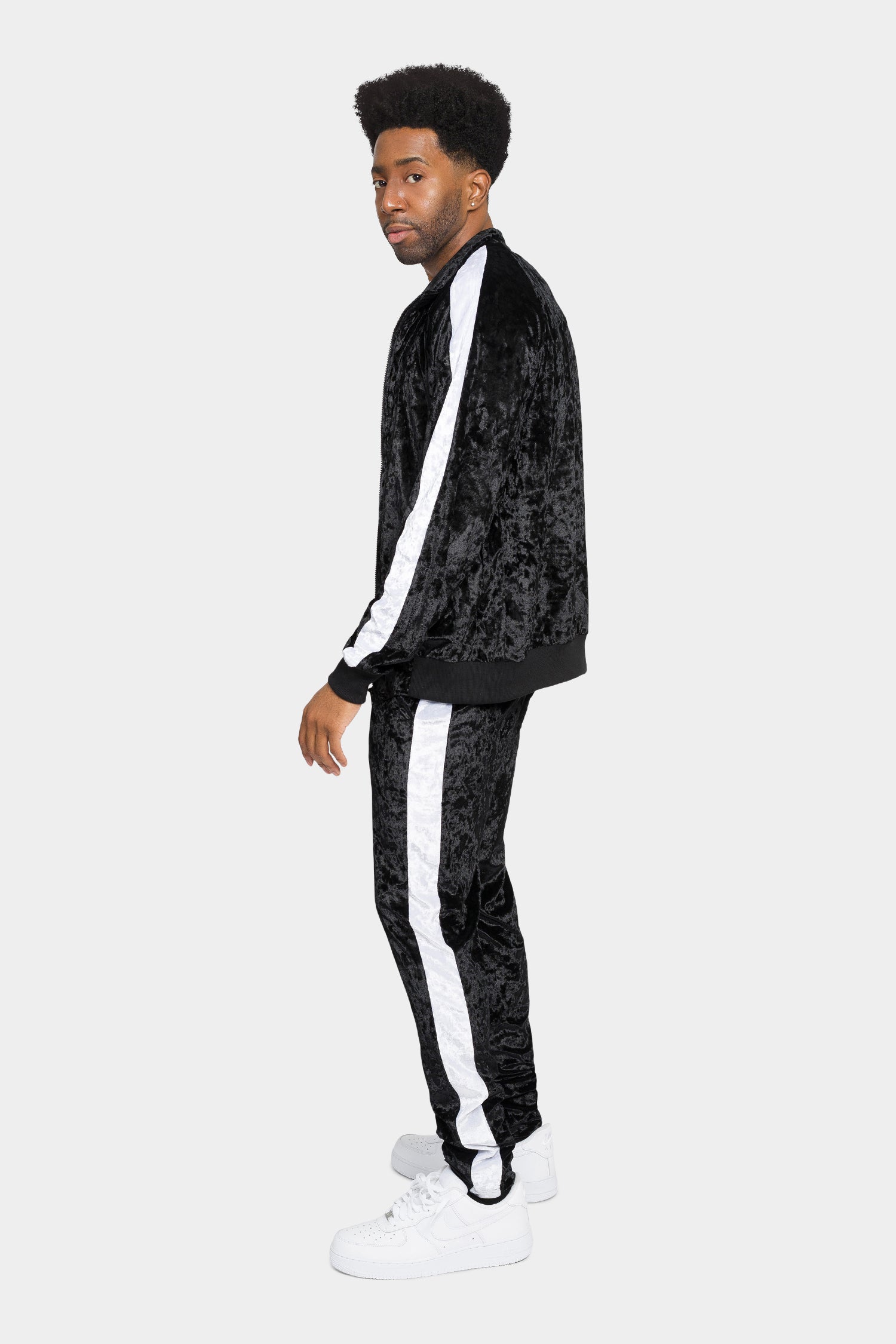 Accented Velour Track Suit