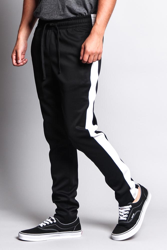 Women's Green Slim Fit Striped Track Pant