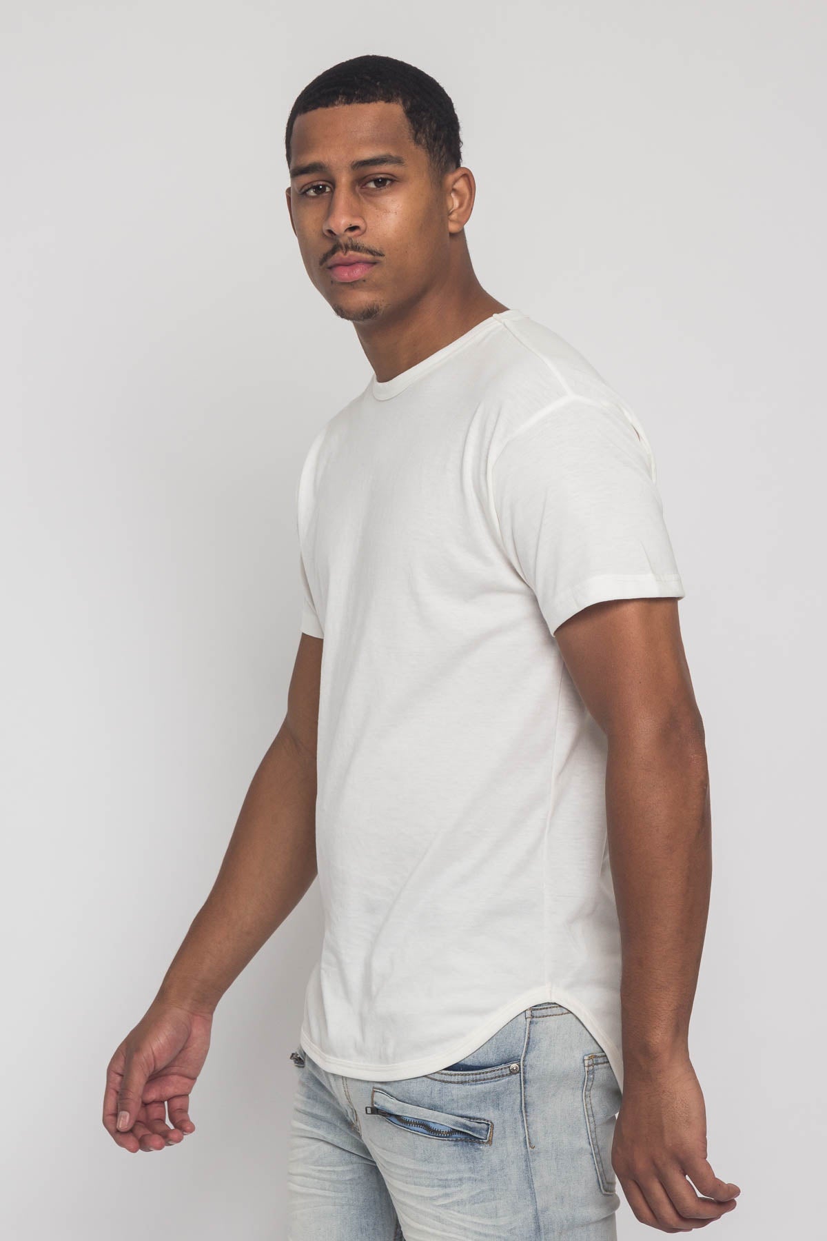 G-Style USA Long Length T-Shirt With Zipper & Sleeve Pocket – Trendy Baseball Hem Tee