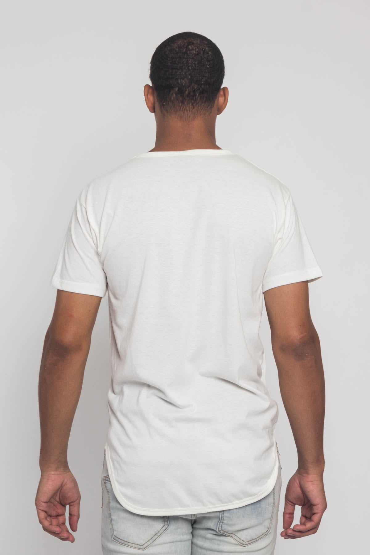 Men's Perforated Faux Suede Longline T-Shirt With Zipper - Curved Hem, Crew Neck, TS670-T8D
