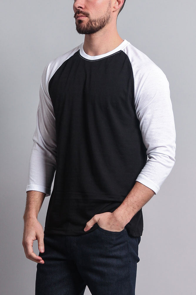 Men's Baseball TShirt (Black/White) GStyle USA