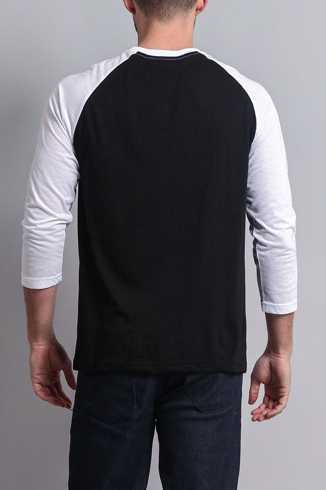 Men's Baseball TShirt (Black/White) GStyle USA