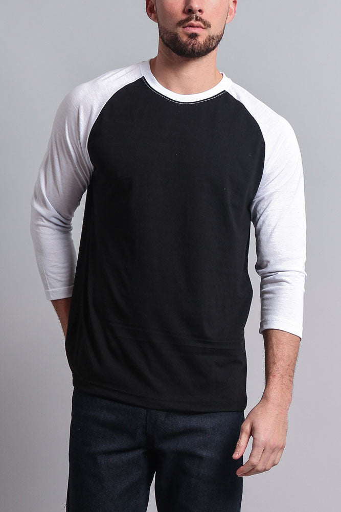 Men's Baseball TShirt (Black/White) GStyle USA