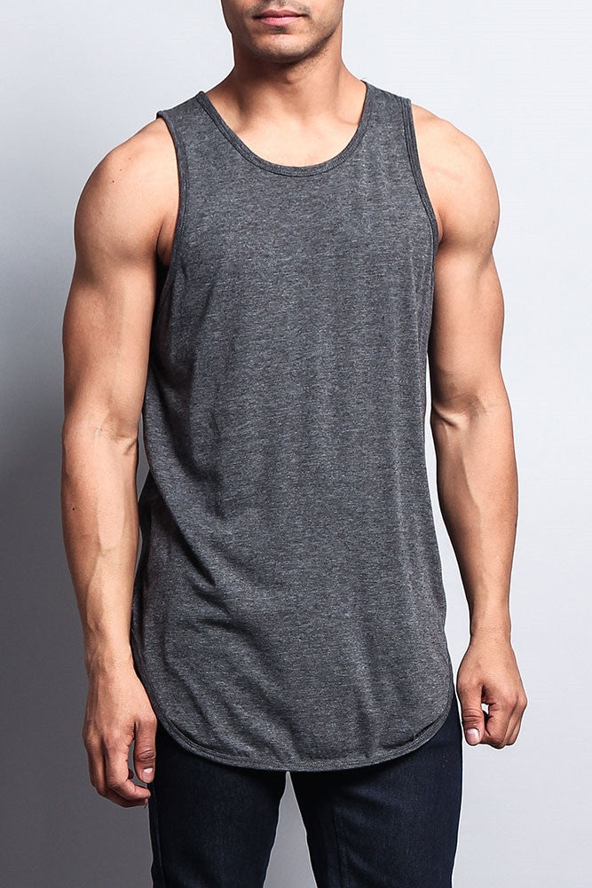 Solid Color Long Length Curved Hem Tank Top TT47 - GStyleUSA.com – G ...