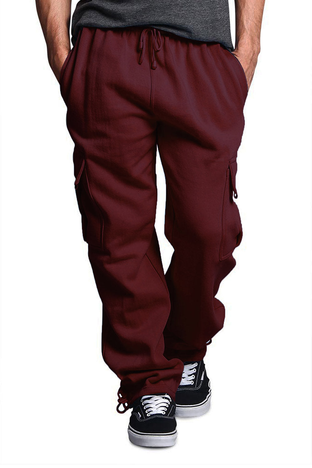 Victorious Men's Solid Fleece Heavyweight Cargo Sweat Pants – G-Style USA