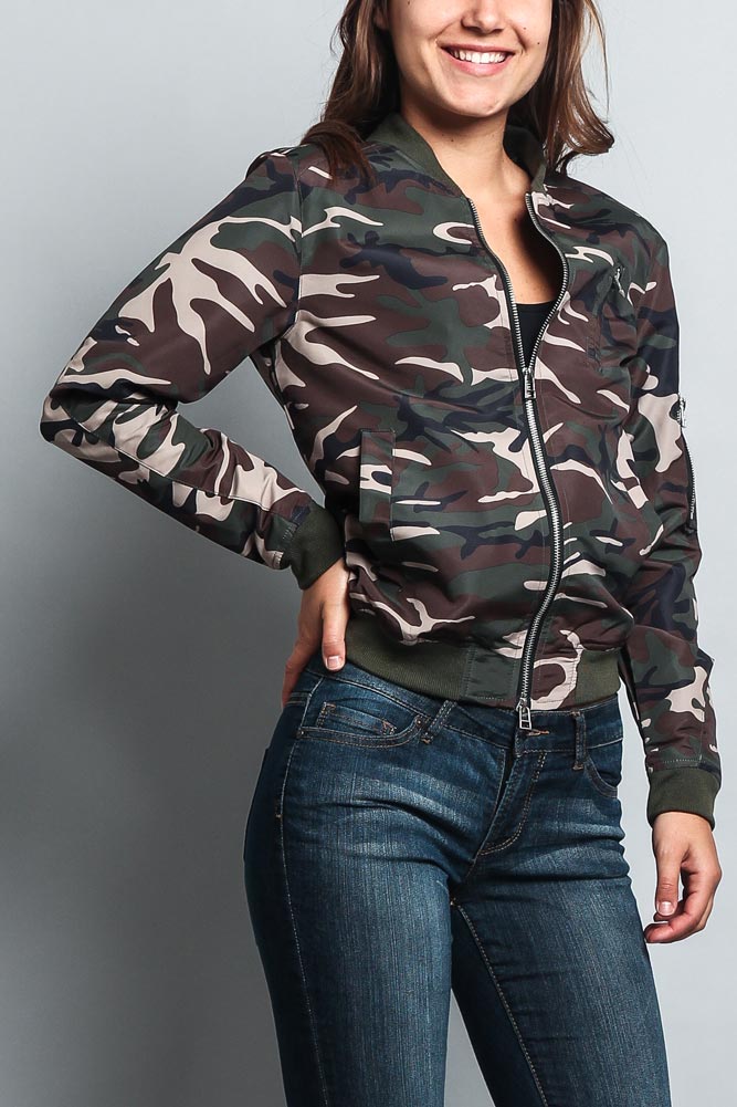 Stylish Women's Lightweight Bomber Jacket
